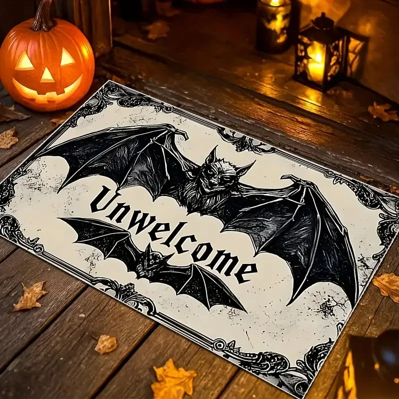 

Нескользящий коврик с тыквой, скелет, ведьма, летучая мышь, напольный коврик, кухонные коврики на Хэллоуин для кухни, домашнего бара
