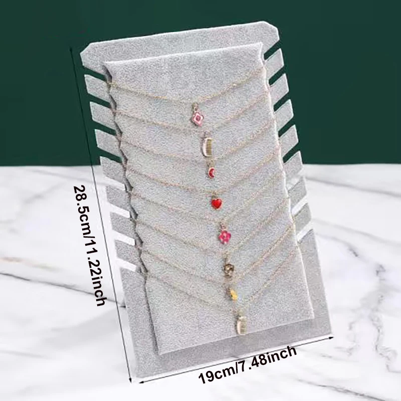 1pc, 8-bit Velvet Necklace Display Rack, Color Divided Into: Black, Gray.