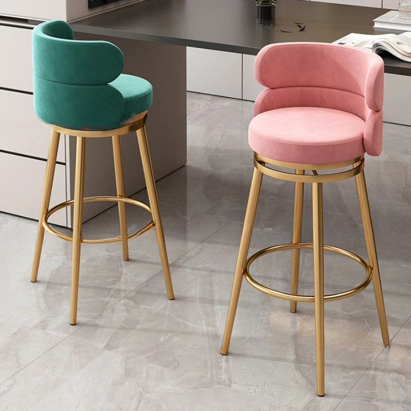 Modern Home Bar Chair com encosto, Banquinho de cozinha, Cadeiras de barbearia, Cadeiras de salão, Leve, Luxo, Design de beleza, Nórdico