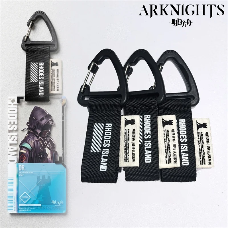 Game Arknights Amiya Exusiai Thorns Surtr Cosplay Webbing Keychain Rhodes Island Authorization Card Holder Lanyard Accessories