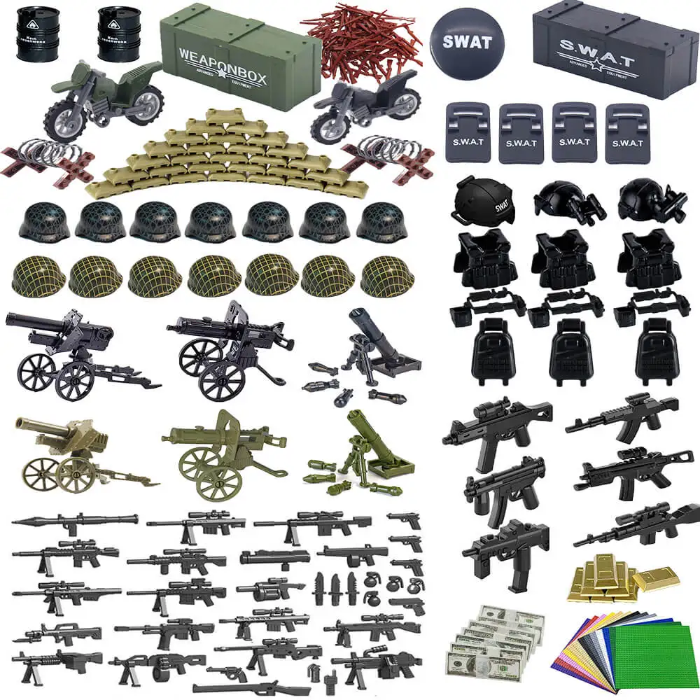 

WW2 Military People Building Set Army Men Action Figures WW2 Soldier Figures German Army SWAT Building Blocks Kids Toys Boy Gift