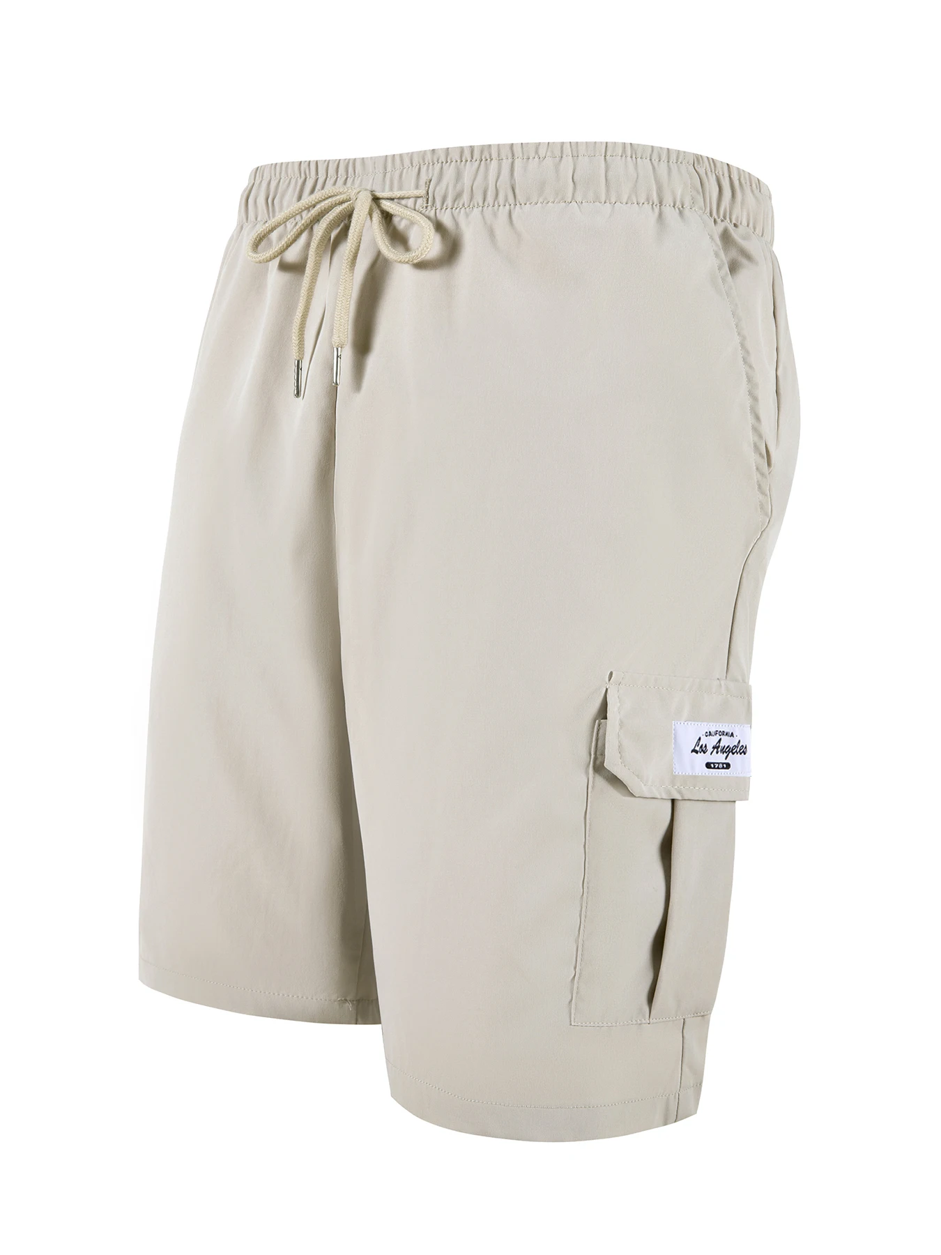 Summer Men Cargo Shorts Letter Logo Patch Multi Pocket Daily Hiking Street Loose Fit Short Pants