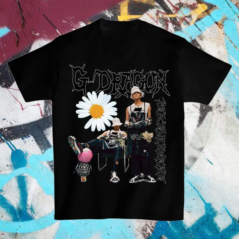 

G Dragon T Shirt Kpop Fashion Letter Print GD Daisy Same T-shirt Men Women Couples Clothes Streetwear Hip Hop Short Sleeve Tee