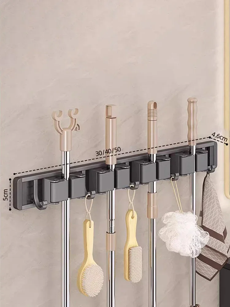 Mop and Broom Organizer Mop Holder Rack Mop Holder Wall Mounted Strong Broom Mop Holder Self Organizers Hang Broom