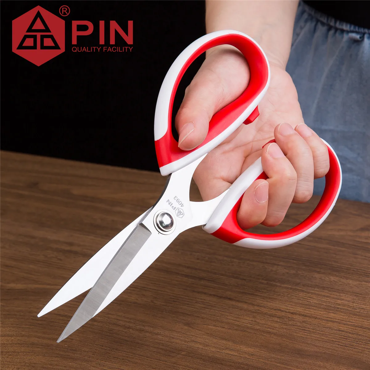Ciseaux tout usage PIN, lames ultra tranchantes et poignée confortable pour le bureau, l'école, la maison, les tissus et le bricolage – Ciseaux utilitaires professionnels