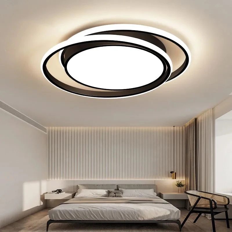 

Modern LED Ceiling Lights Lamp Black White Living Room Bedroom Study Room Surface Mounted Ceiling Lamp Decor