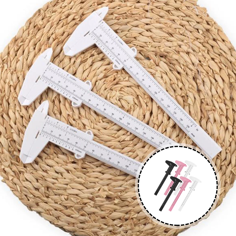 6pcs Eyebrow Measuring Rulers Plastic Calipers Double Scale Measurement Tool For Tattoo Eyebrow Shaping Portable Facial