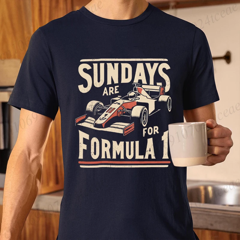 Formula Racing T-Shirt Sundays Are for Formula Racing Graphic Tee Classic Race Car Design T-shirts Motorsport Enthusiast Gift