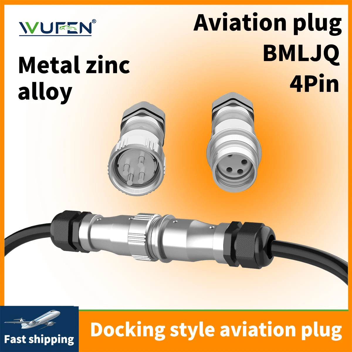 

WUFEN 1 компл. авиационный разъем BMLJQ BM 4-контактный разъем «папа-мама» 8A 10A 13A 16A 20A 24A 32A доступен водонепроницаемый разъем