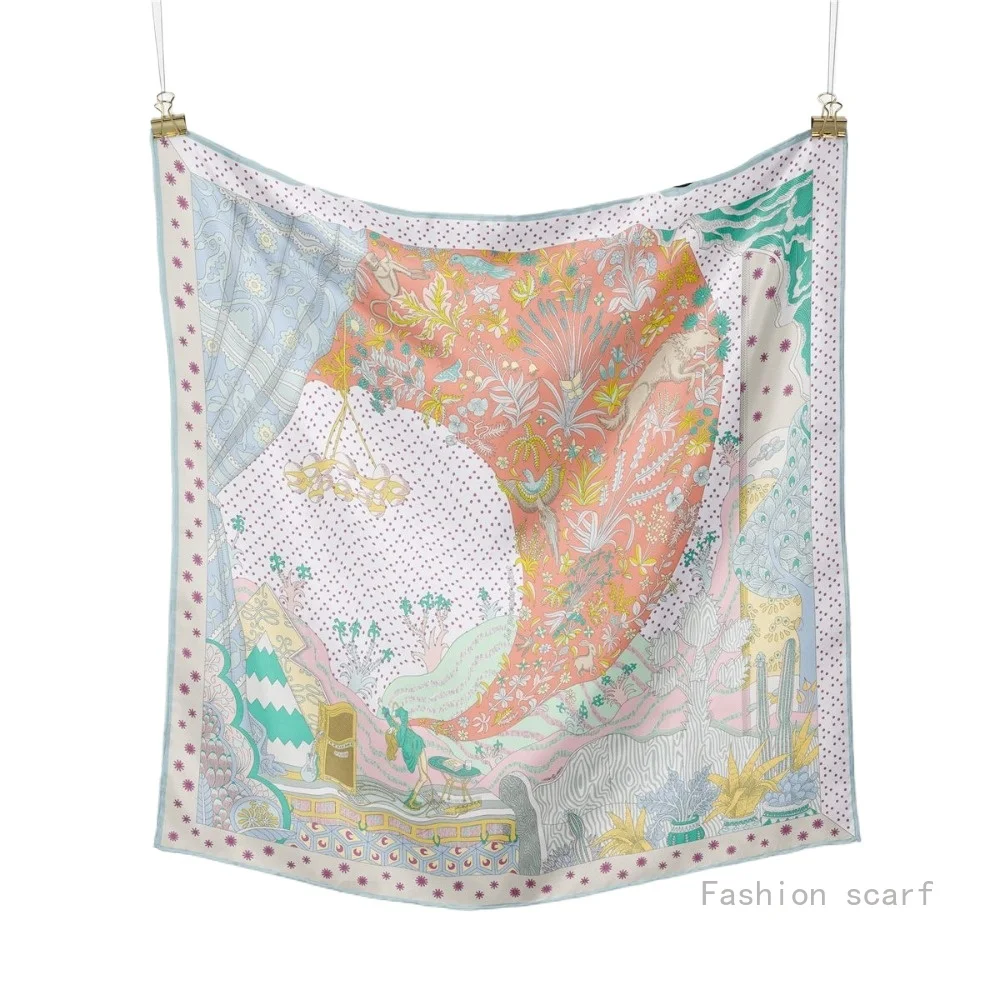 

Версия женского саржевого украшения, профессиональный маленький шарф, шелковый шарф, головной платок, роскошный маленький квадратный шарф, оптовая продажа, подарки для девочек