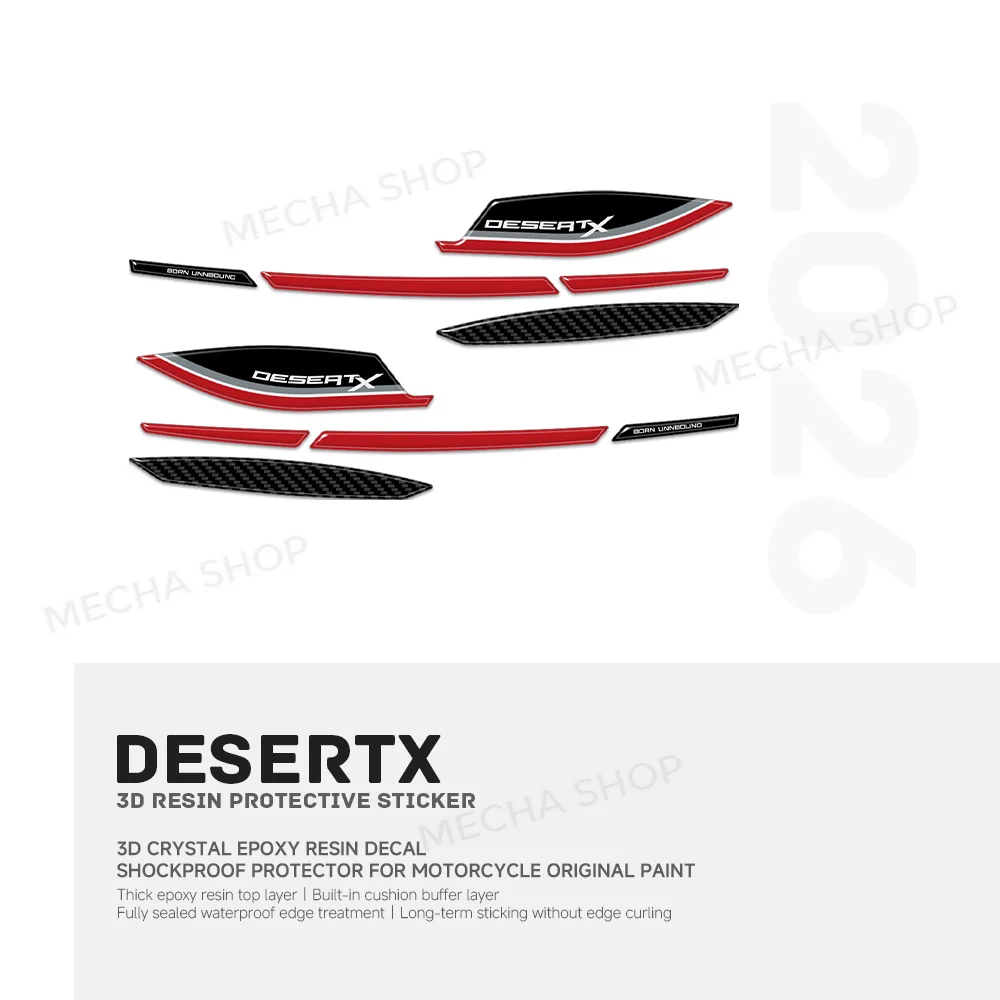 For DesertX 2026 Accessories 3D Resin Sticker Protective Hand Guard Decal Kit