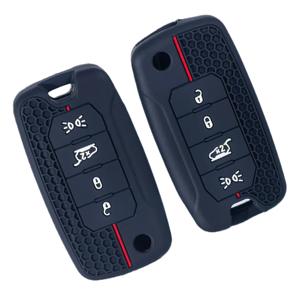 for Jeep Cherokee Compass S Renegade Grand Commander for Dodge Journey Challenger Jcuv Charger Silicone Car Remote Key Case Fob