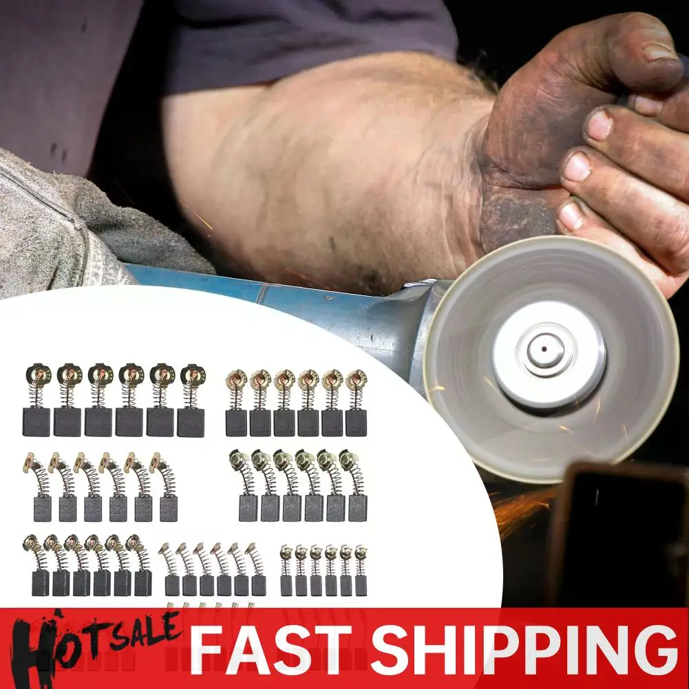 

60-180pcs Electric Motor Carbon Brushes Power Tool 10 Sizes Carbon Brush Replacement Parts for Drill Electric Screwdriver Sander