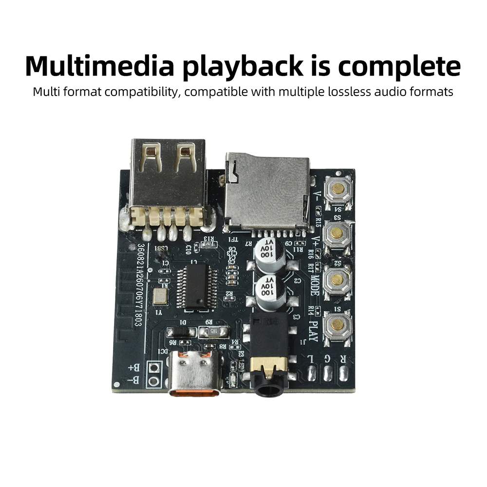 DC5V BT 6.0 MP3-Audio-Dekodierungsplatine Audio-Empfängermodul MP3-Verlustfreie Dekodierplatine Drahtloses Stereo-Modul Typ C – Detail 4