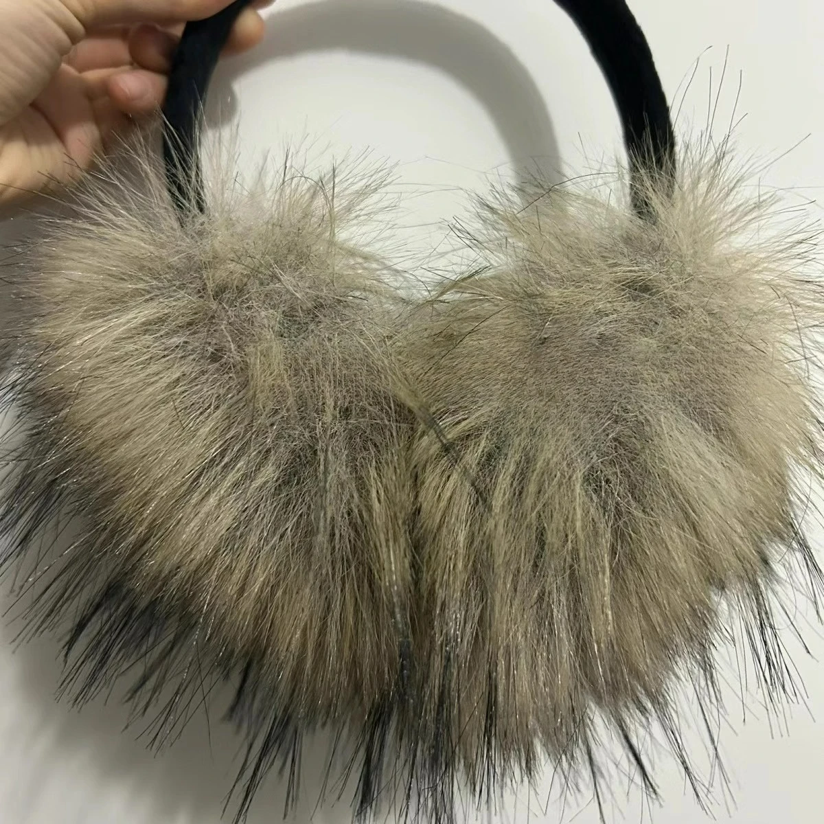 Brown Faux Mink Fur Earmuffs for Women Y2k winter Plush Cold Protection Wind-proof Ear Cover Men Vintage Thicken Warm Earplugs