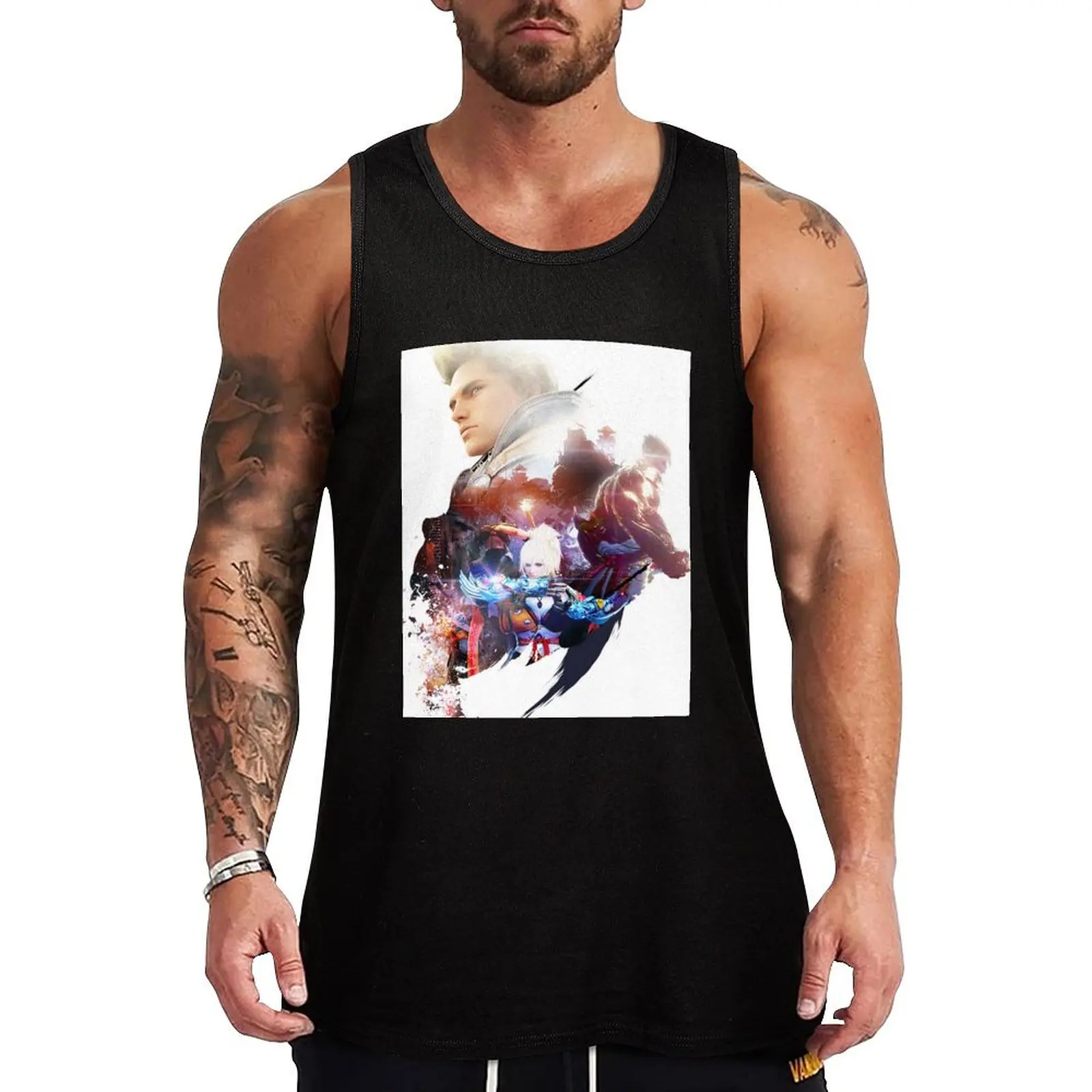 

Black Desert Online Art Tank Top fitness clothing for men sleeveless gym shirts male anime clothes