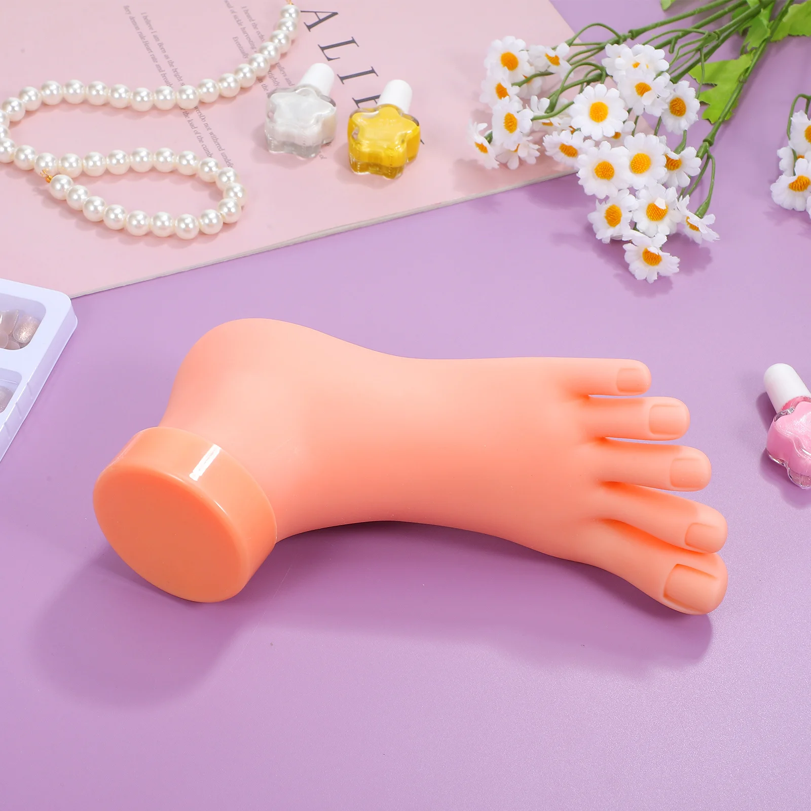 Nail Art Practice Foot Manicure Training Tool Duurzaam Lichtgewicht Echte Huid Touch Elasticiteit Nail Art Foot Manicure Tools