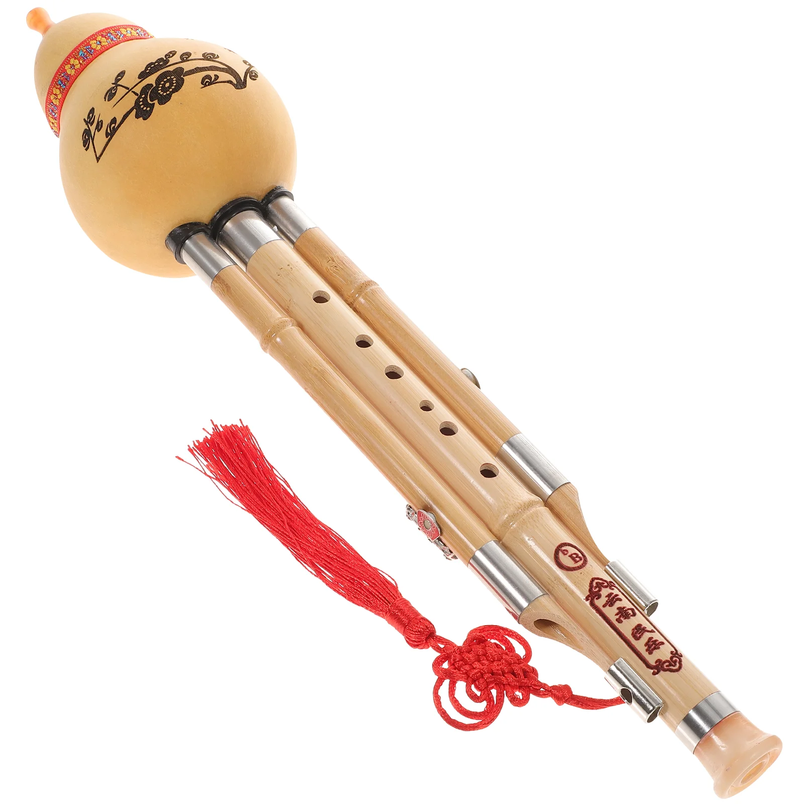 

Ethnic Musical Instrument Chinese Hulusi Bamboo Gourd Silk Cucurbit Flute Wooden