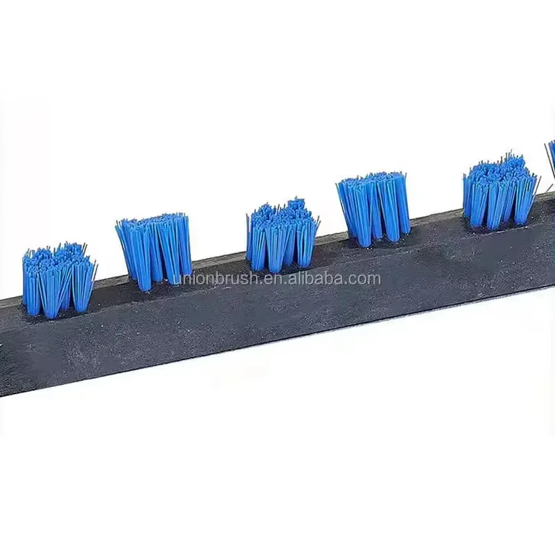 Forklifts Wheel Cleaning System Lath Brush Angled Tufted Nylon Bristle Plate Strip Brush