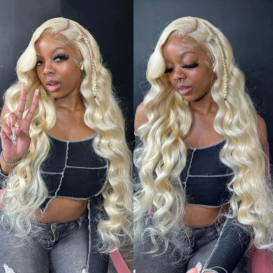Body Wave Wig Blonde Color HD Transparent Lace Brazilian Human Hair Wig For Women Pre Plucked Frontal Wig  13×4 Frontal Lace