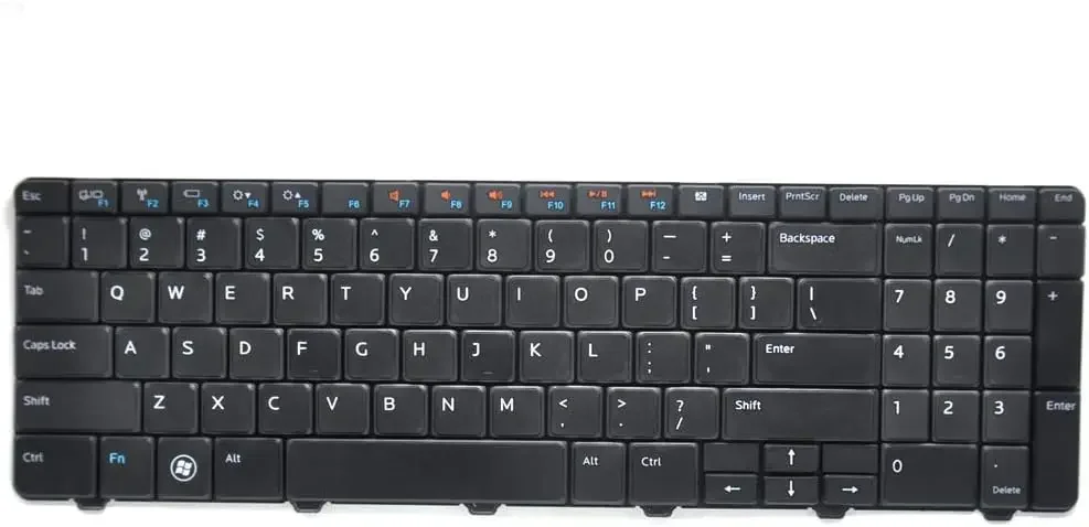 Teclado de substituição compatível com Dell Inspiron 15R 5010 M5010 M501R N5010 Series Preto EUA Layout