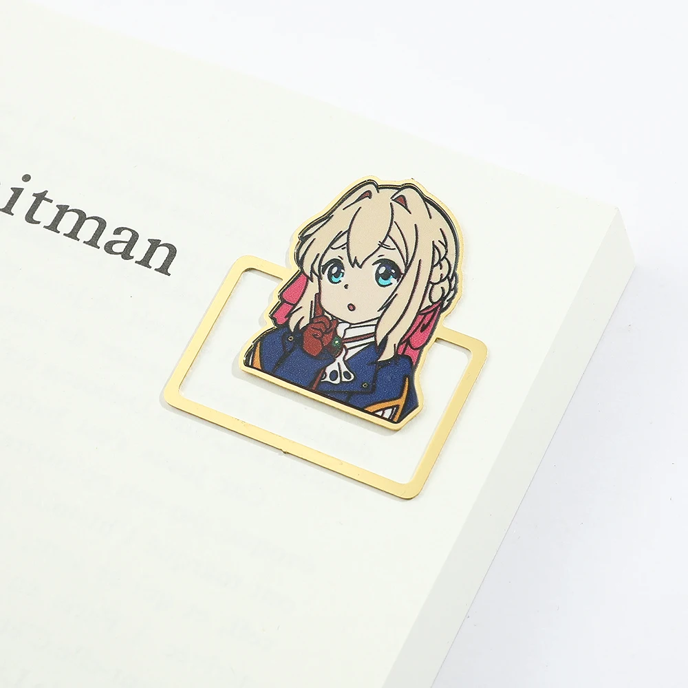 

Vivid Violet Character Designs with Gold Frames, Durable Page Markers for Anime Fans, Book Lovers & Gift - Givers.