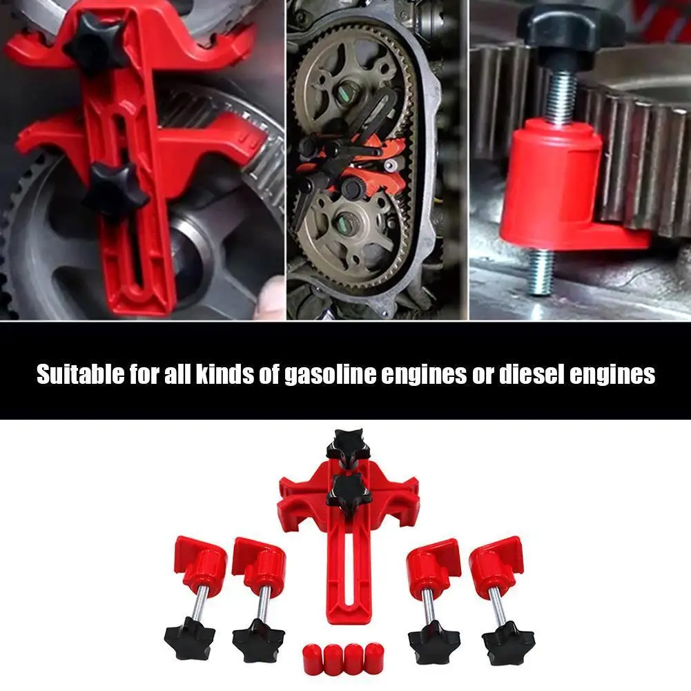 Dual Twin Cam Clamp Engine Timing Camshaft Locking Tool Sprocket Gear Kit Red Locking Tool Sprocket Gear Fixing Kit