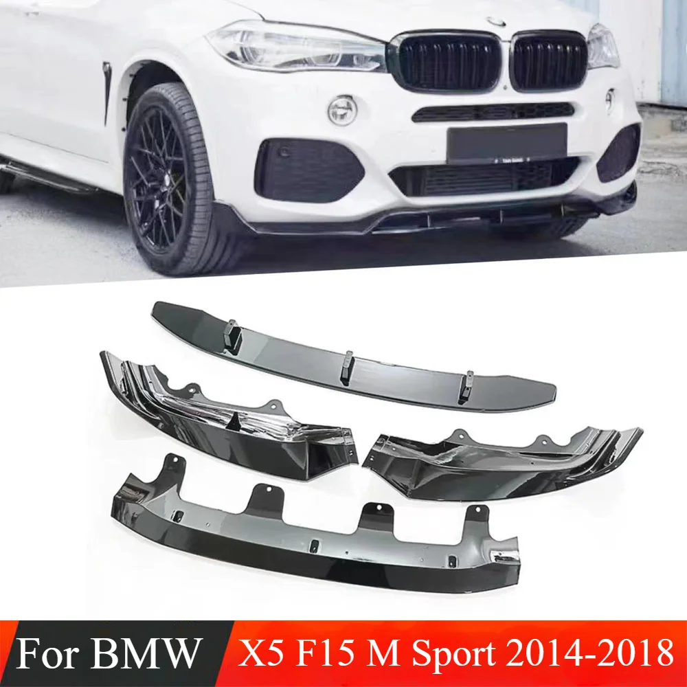 

For BMW X5 F15 M Sport 2014-2018 Car Front Bumper Spoiler Lip Lower Guard Blade Splitter Board MP Style