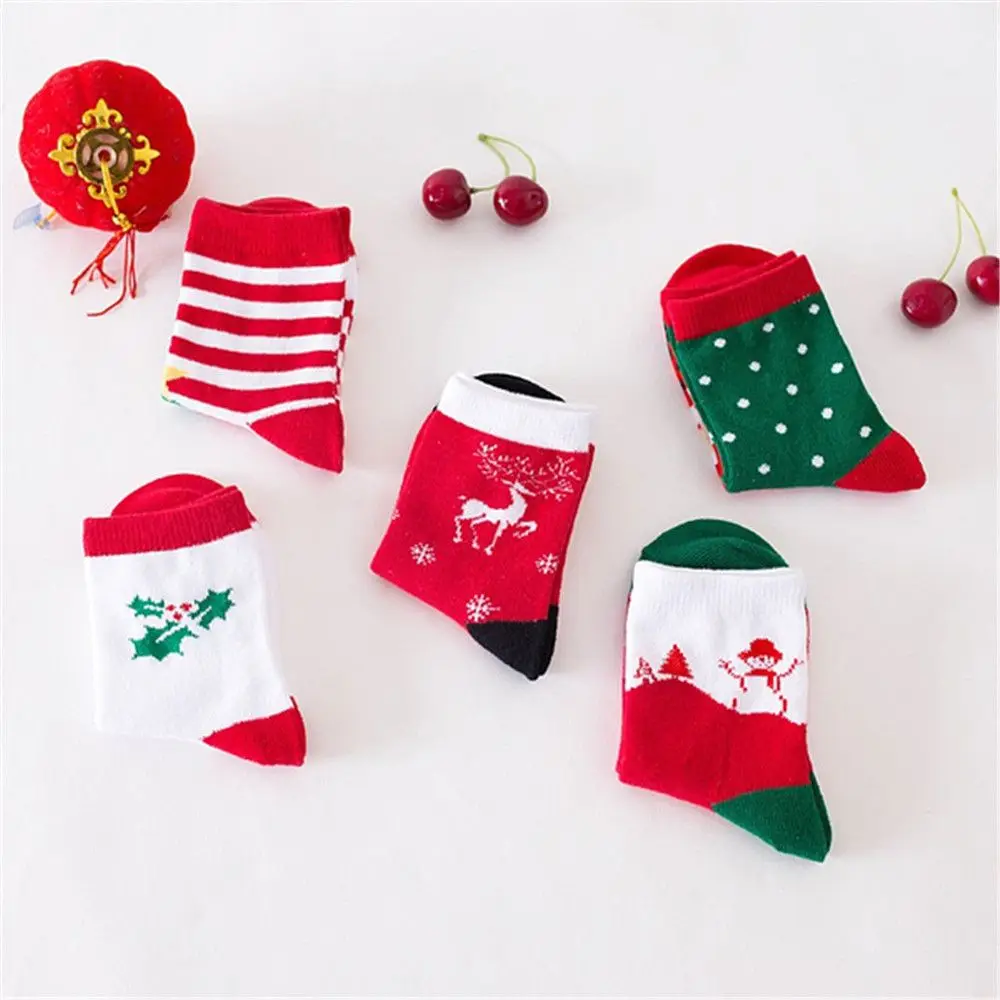 5 Pairs/Pack Fashion Keep Warm Autumn Winter Foot Warmer Stockings Christmas Socks New Year Stockings Children Sock