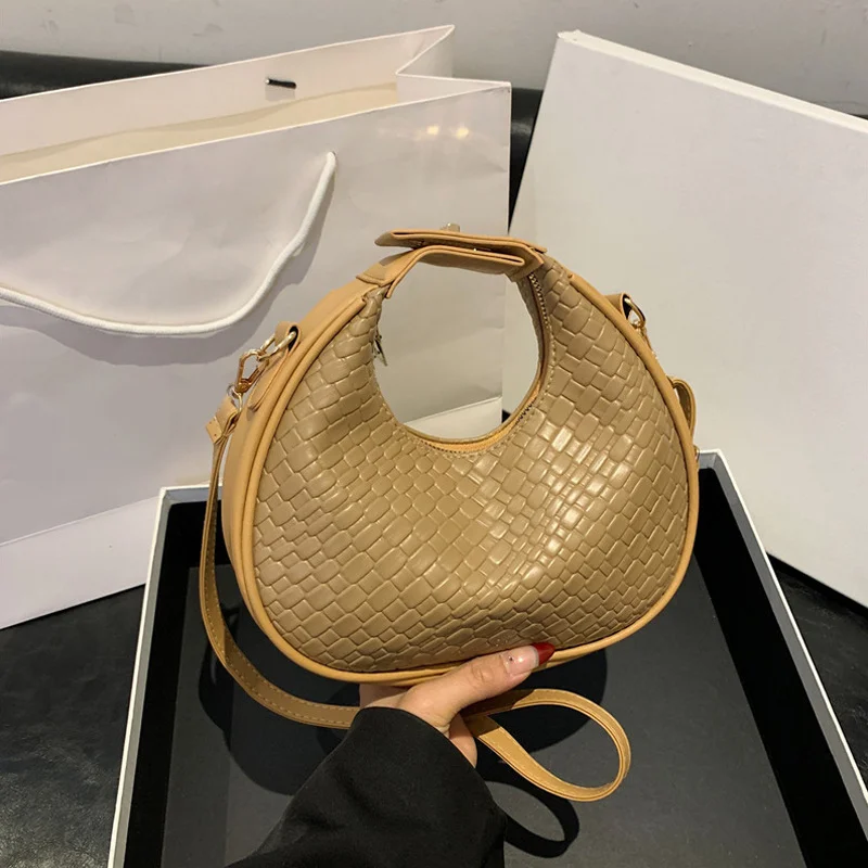Mode Schwarz Halbmond Tasche Luxus Pu Leder Damen Geldbörsen und Handtaschen Umhängetaschen Frauen Schulter Taschen – Detail 31
