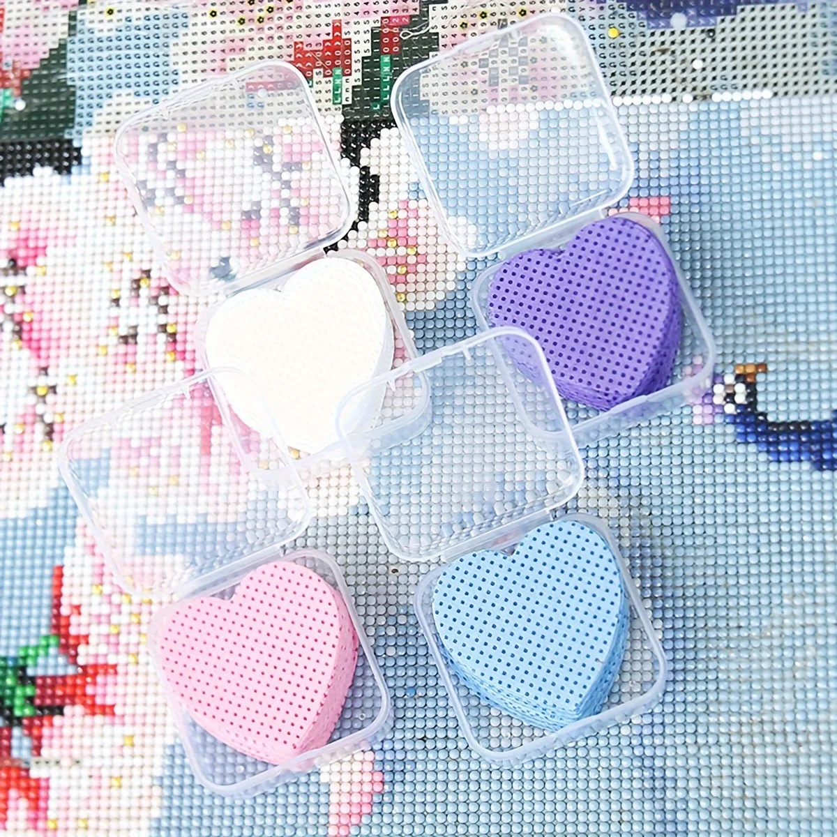 1pc Random Color 5D Diamond Painting Tool DIY Embroidery Accessories Heart Shaped Wiping Adhesive Tape Mud Cleaning Cloth