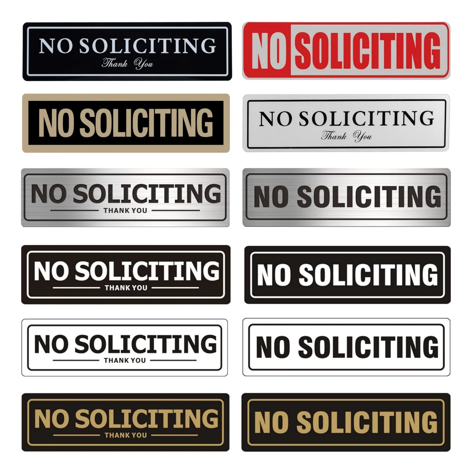 No Soliciting Sign,Premium Durable waterproofing Warning Aluminum Sign,Outdoor Tin Metal Sign for Home Office Villa Corporation