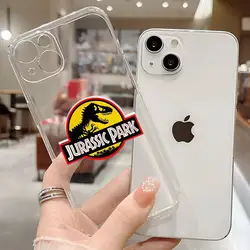 Jurassic Park Dinosaur Phone Case for iphone 15 11 Pro Max 12 Mini 13 14 Xr Xs 6 8 7 Plus Silicone luxury transparent Soft Cover
