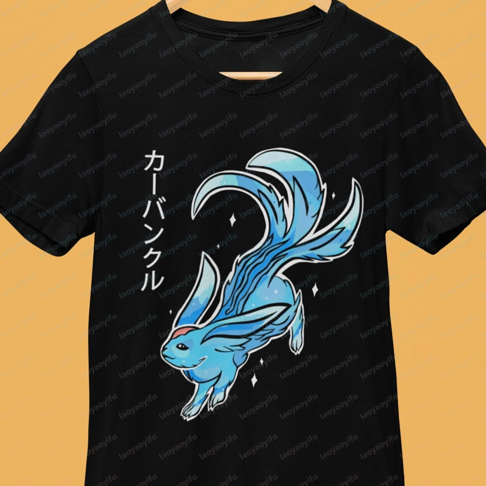 Blue Summoner's Carbuncle FFXIV Final Fantasy 14 Cute Cotton T Shirt Fan Merch Men Women Unisex Shirt Harajuku Streetwear Tops