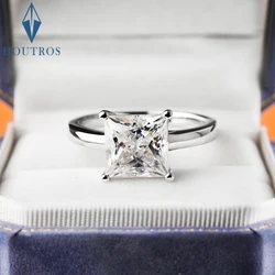 1-4 Carat Princess Cut Moissanite Rings for Women 925 Sterling Silver Solitaire Diamond Engagement Ring Wedding Bands Jewelry