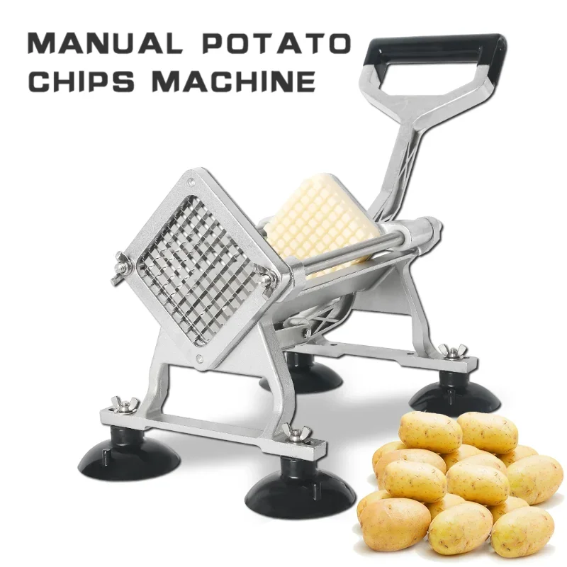 

Horizontal Manual Potato Cutter Vegetable Strips Hand Push Slicer Chips Maker With Three Blades Kitchen Gadget Potato Processor