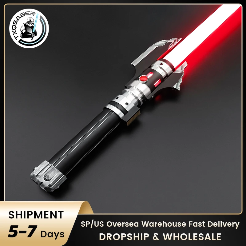 

TXQSABER Lightsaber Neo Pixel Replica Darth Malgus Smooth Swing Metal Handle Weathered LED Strip Blade Cosplay Toys Laser Sword