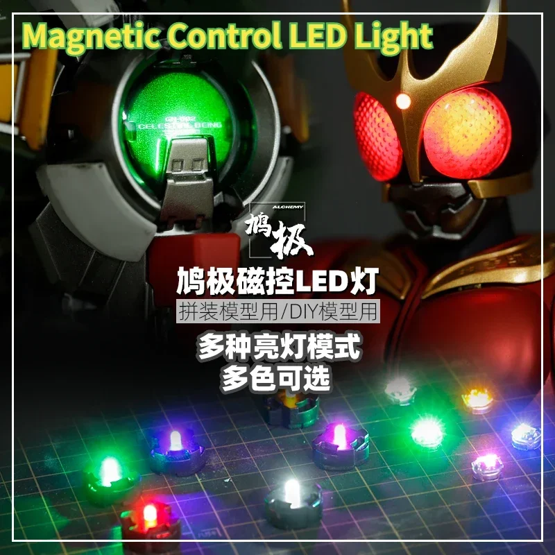 Controle magnético lâmpada de luz led montagem modelo ferramentas construção peças para rg mg anime figuras ação modelo brinquedo diy acessórios