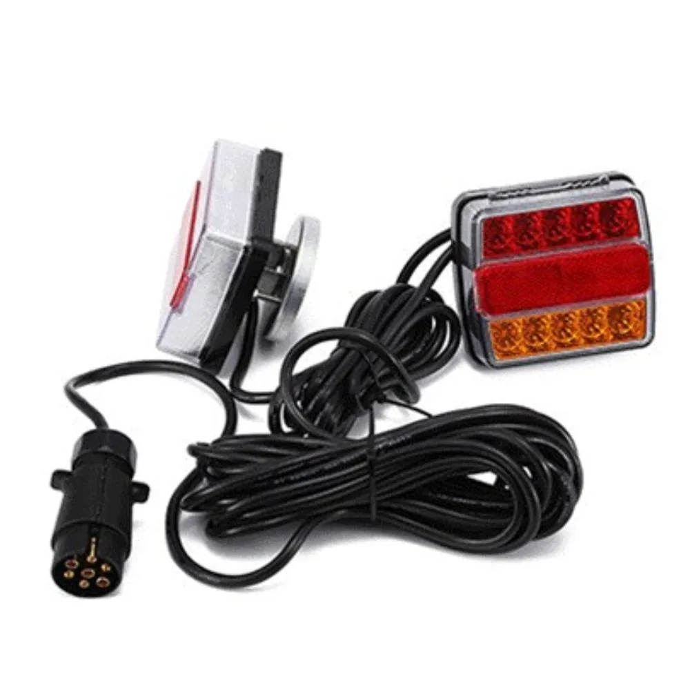 ATVOV 12V Magnetic LED Trailer Rear Light Wired Brake License Number Plate Light 10m Cable 7 Pin Trailers Caravans Truck Trailer