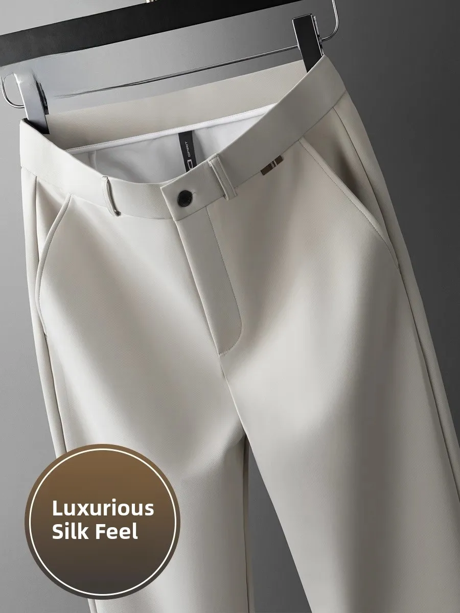 

Pierre Cardin Men's Casual Pants Autumn Winter Loose Fit Busin Casual Straight Leg Non-Iron Dad Sle Faion Urban