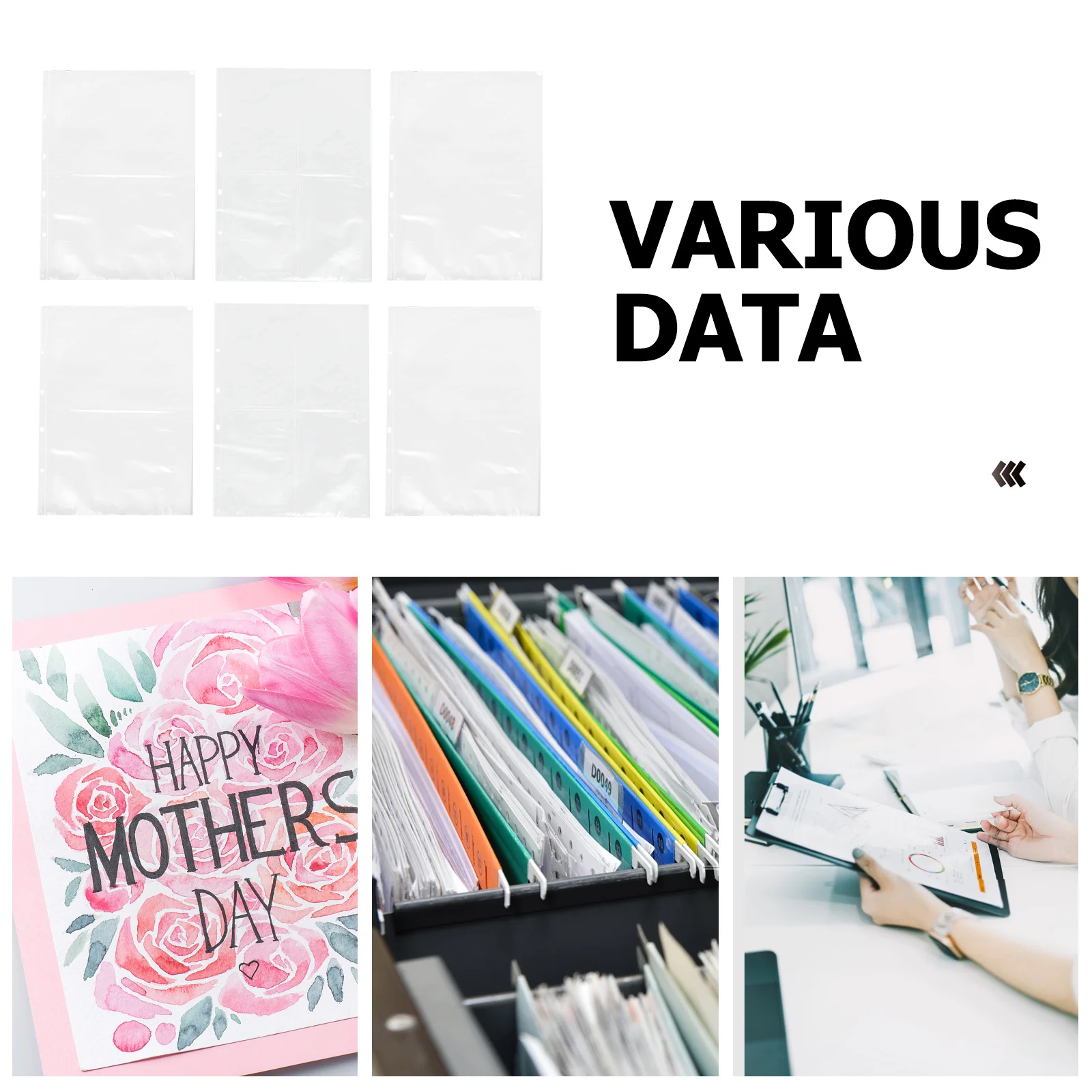 

40Pcs Loose Leaf Sheet Protectors Clear Plastic Sleeves Binder Protector Sheets Waterproof Files Bag Sheet Protectors