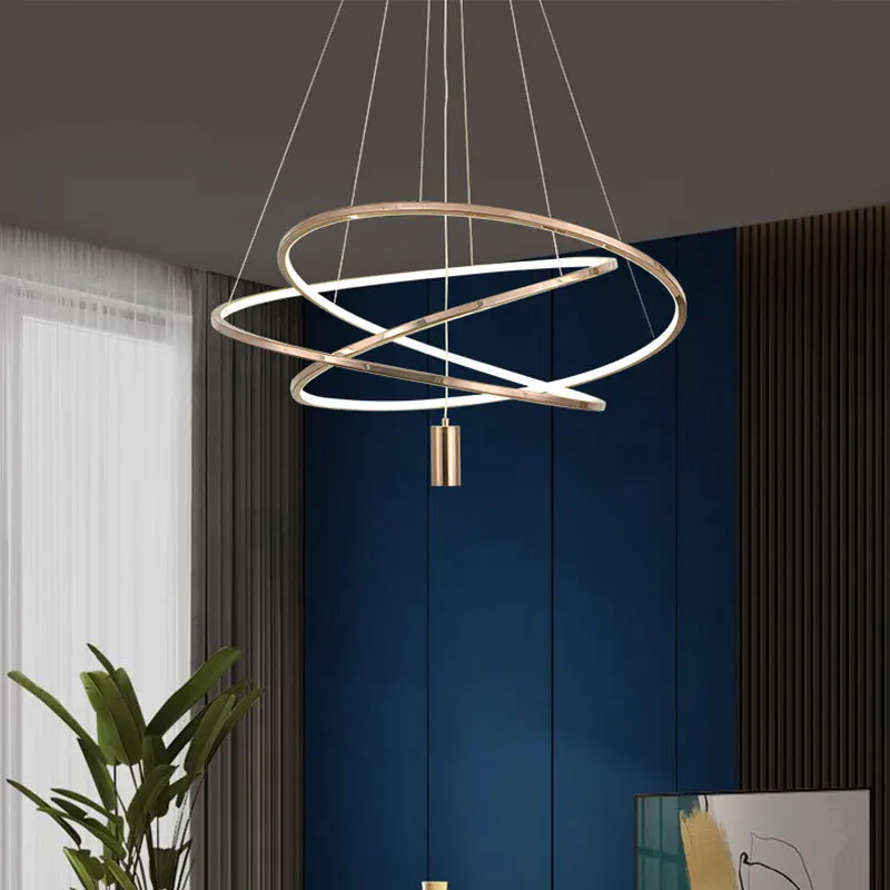 

Nordic Italian minimalist room bedroom lamp dining room post-modern light luxury designer ring living room chandelier