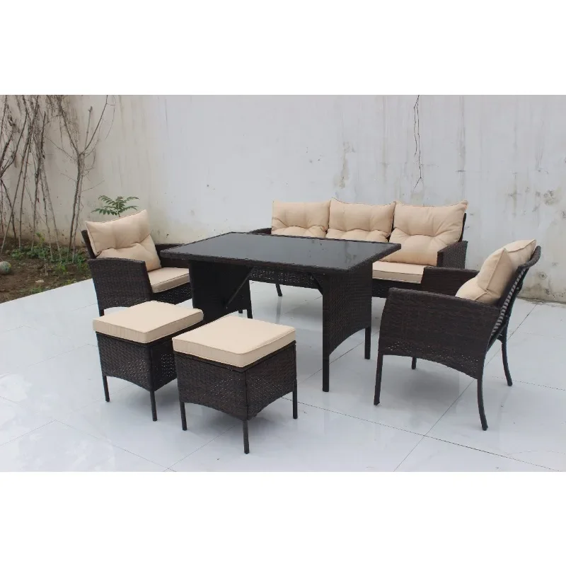 Outdoor Furniture Garden Set Plastic Resin Rattan Wicker   Sofa Patio    salon de jardin exterieur