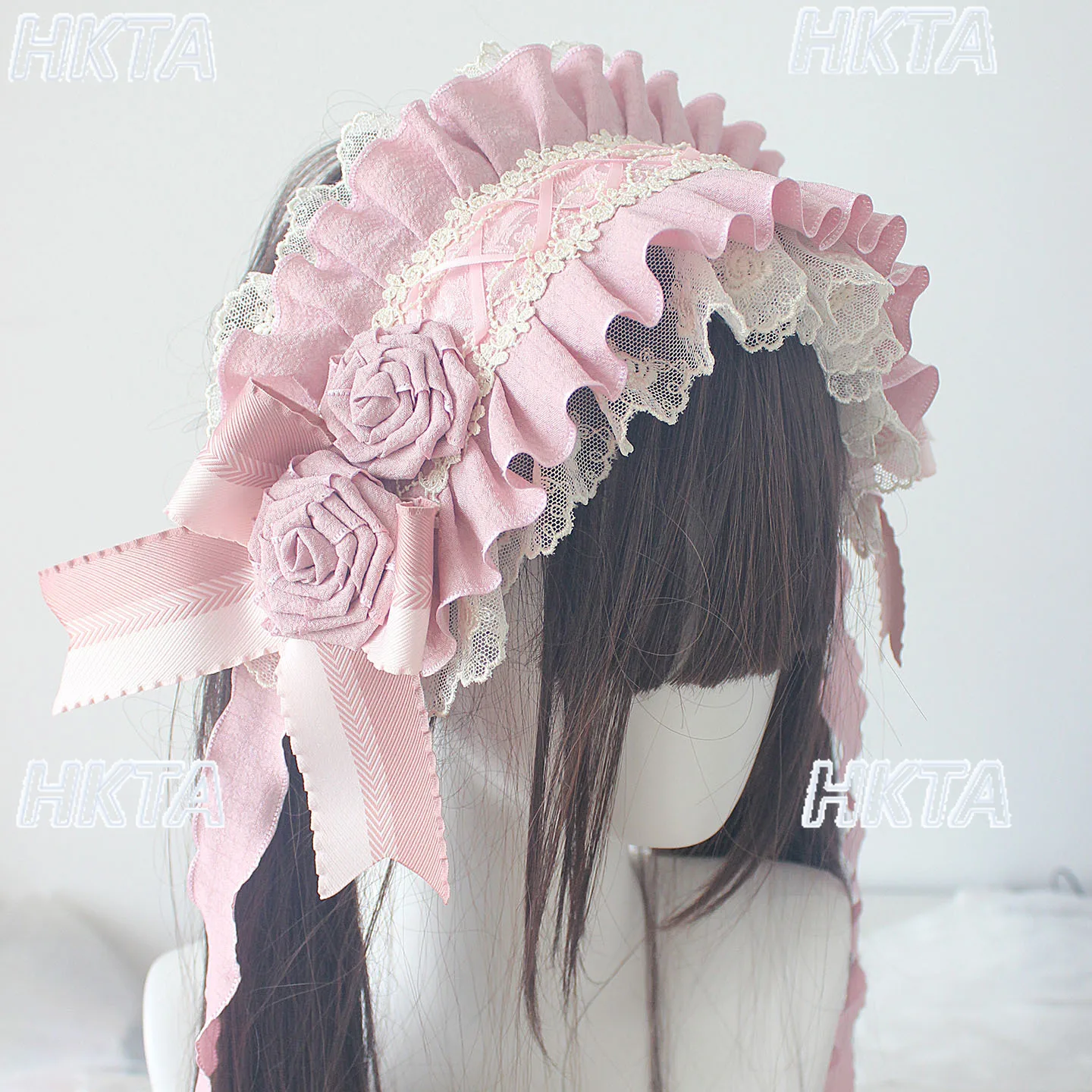 

Handmade Sweet Rose Elegant Lolita Headband Women Girls Cute Cake Lolita Small Pink Hair Accessories Lo Versatile Headgear