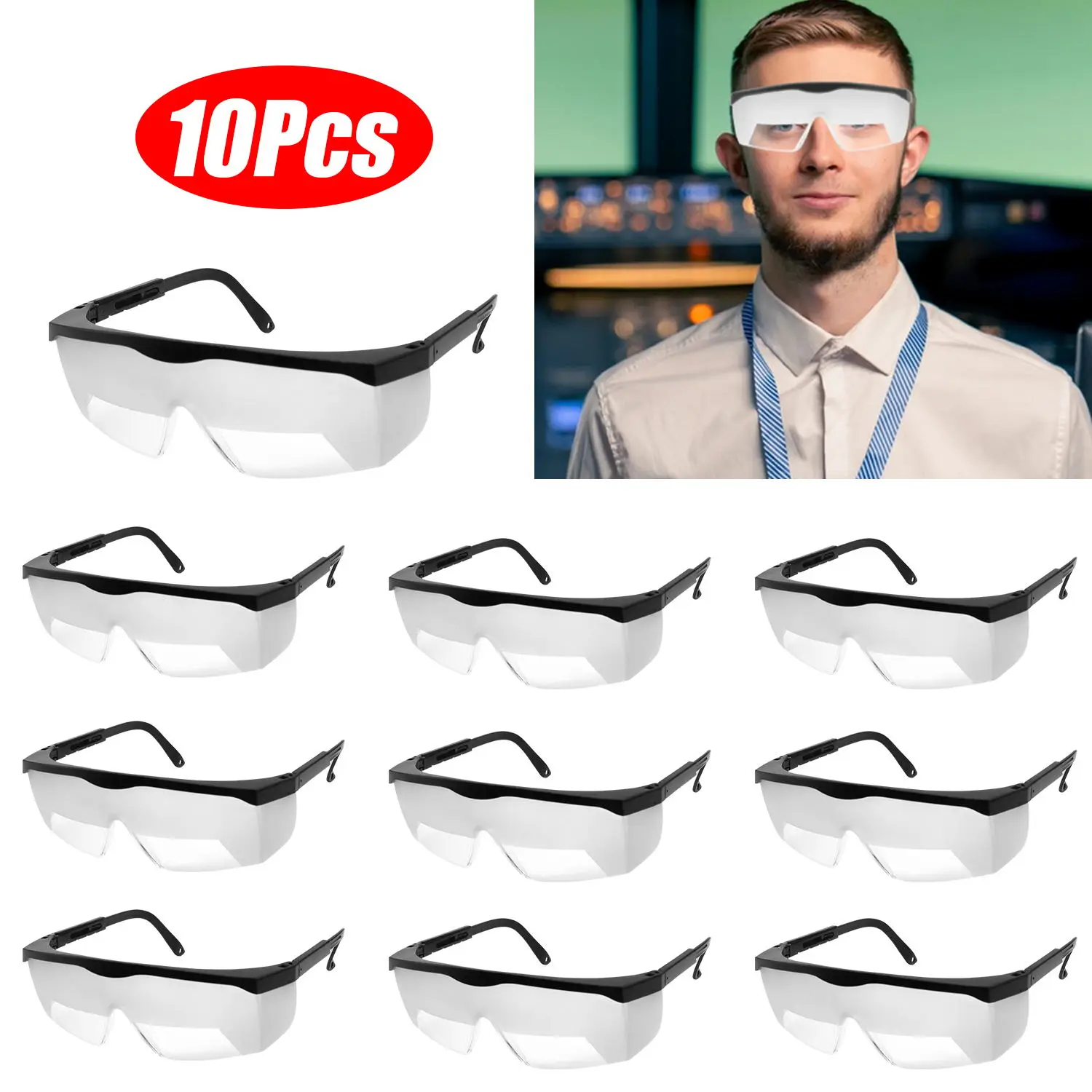 IFR Training Aviation Flight Goggles Sun Glasses Cloud Anti Fog Scratch Dustproof Frosted Lens Shading View Limiting Pilot 10Pcs