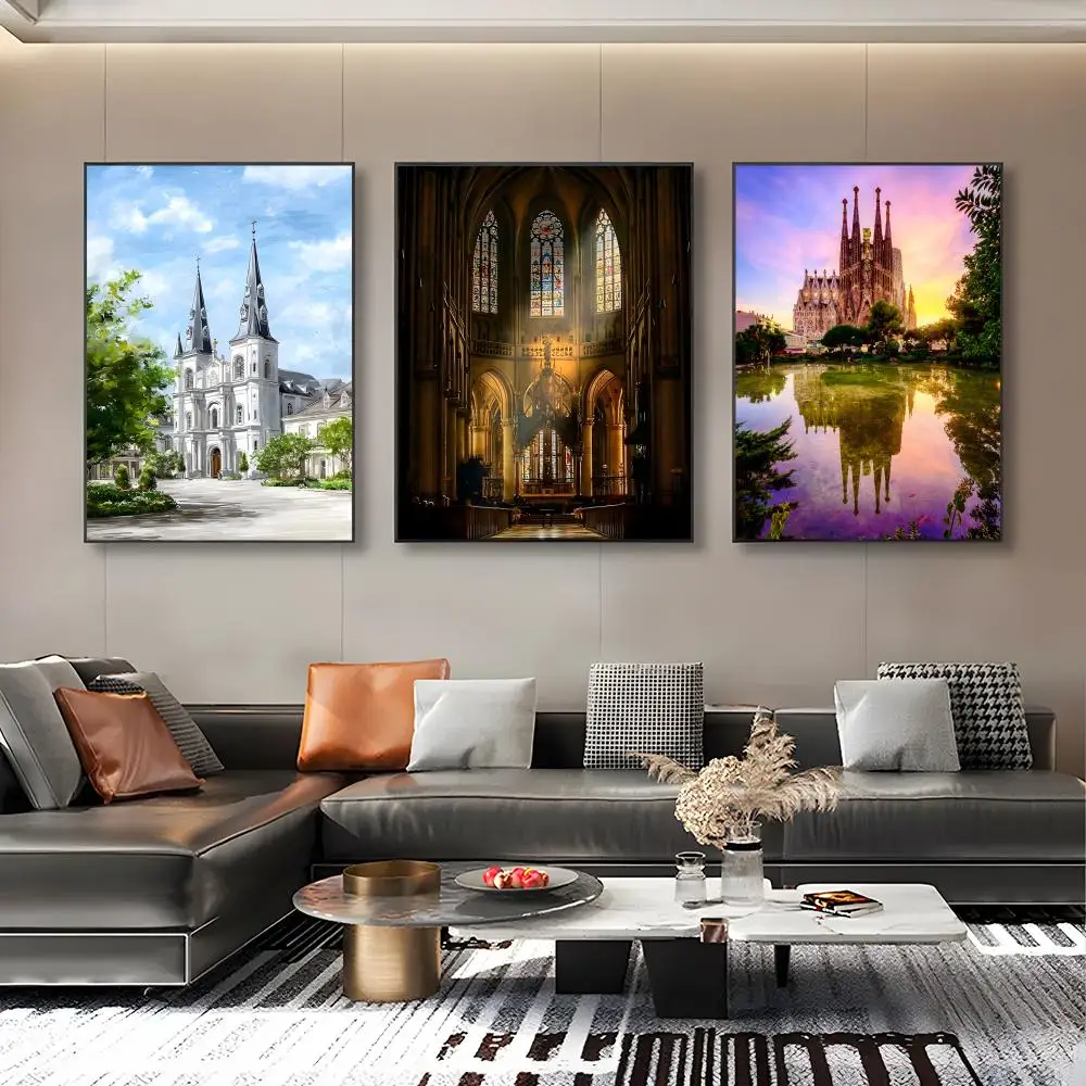 Divine Sagrada Familias Poster Modern art bathroom wall poster waterproof frameless decorative gift