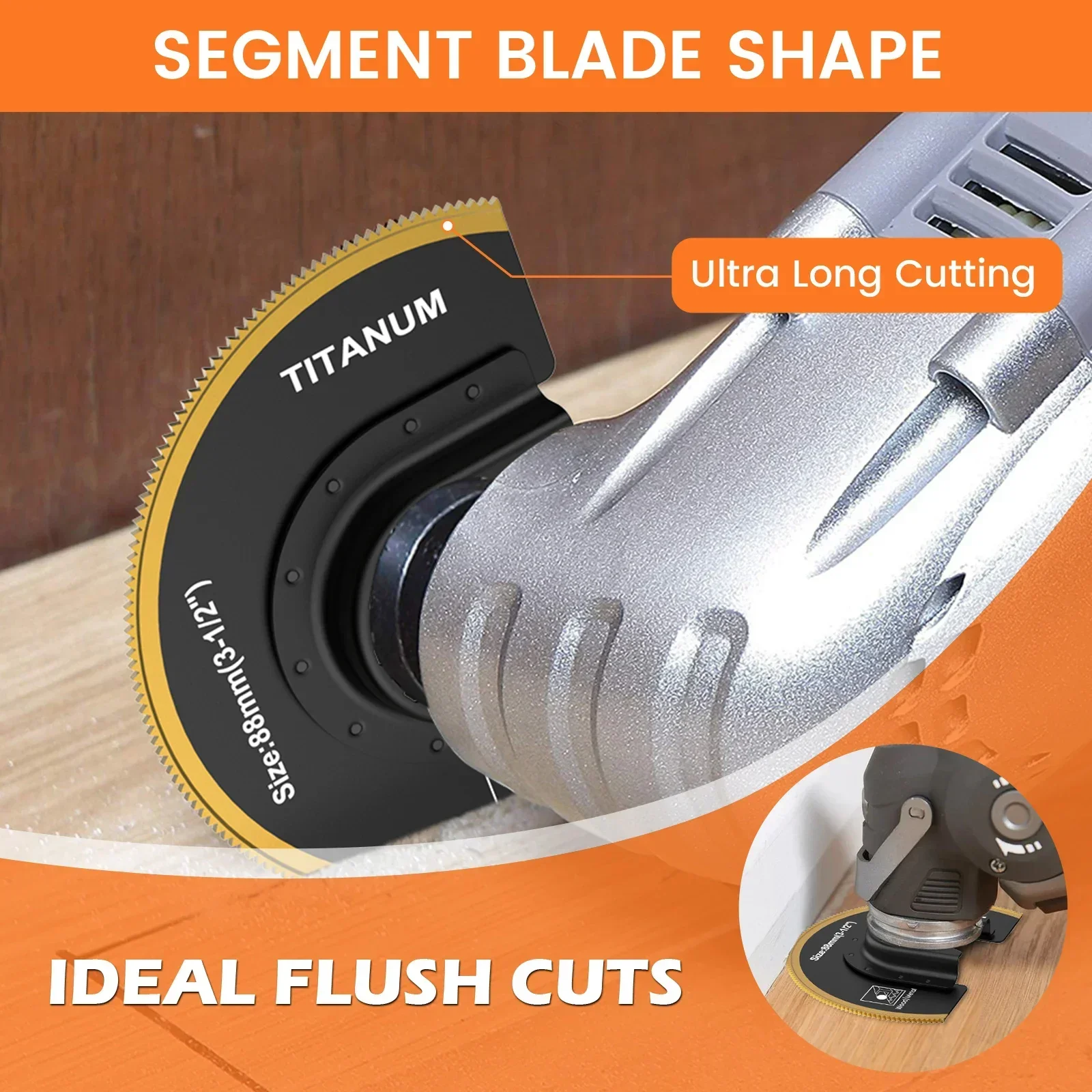 10Pc Multifunctional Saw Blades Oscillating Saw Blade Bi-metal Titanium Coated Multitool Blade Wear Resistant Oscillating Blades