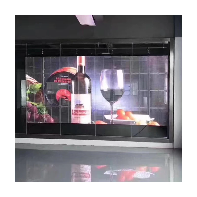 P2 زجاج نافذة الستار الإعلان الداخلي فيديو جدار عرض متجر الإعلان Led شفافة عرض لوحة الشاشة #4