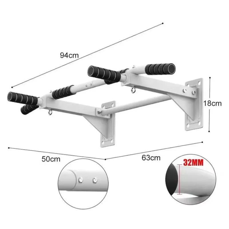 Upper Body Workout Power Tower Set Doorway Dip Station Pull up Bar Chin-Up Station Wall Mounted Pull-up Bar for Home Gym