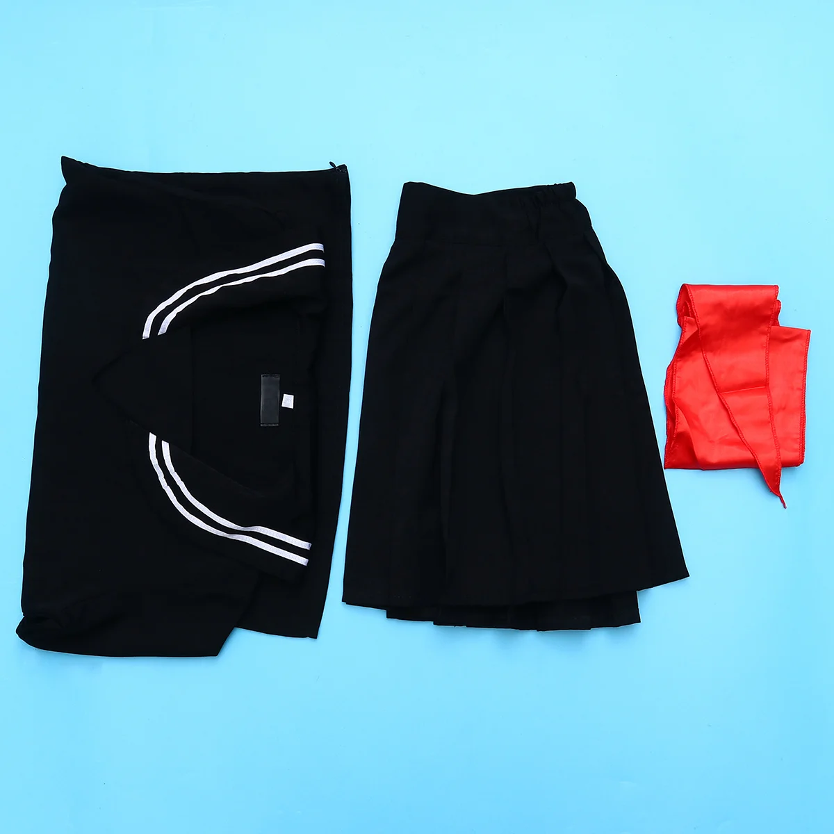 

Girls Japanese School Uniform Set Sailor Dress Long Sleeve Shirt Skirt Red Cravat Cosplay Costume Japanese School Uniform